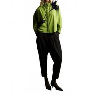 NEW PSOPHIA abstract sequin shirt in pistachio